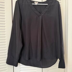 Black J.Crew Factory Silk Blouse